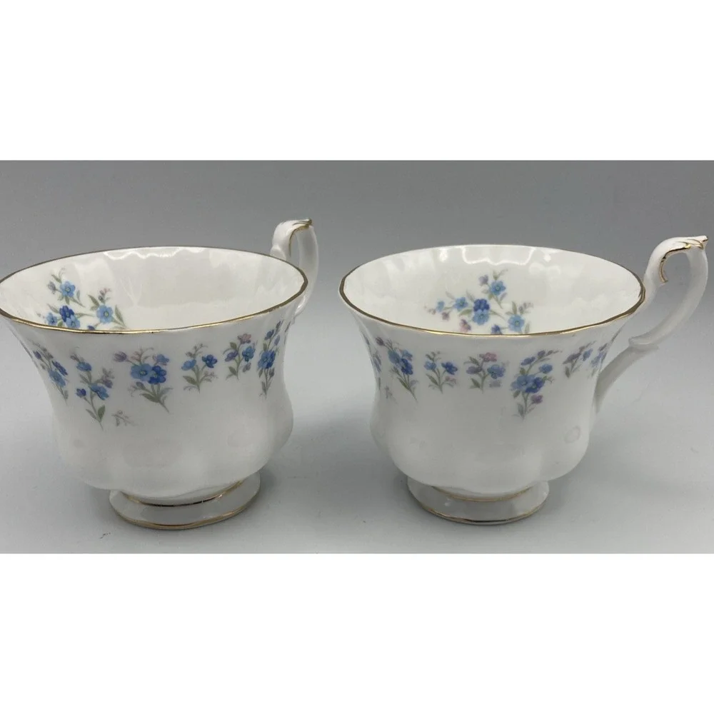 Royal‎ Albert Memory Lane 2 Cups Teacup - Only Blue Flower Cottagecore Vintage